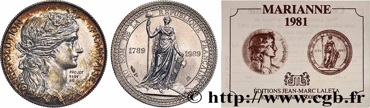 CINQUIÈME RÉPUBLIQUE Médaille, Bicentenaire de la Révolution Française SUP