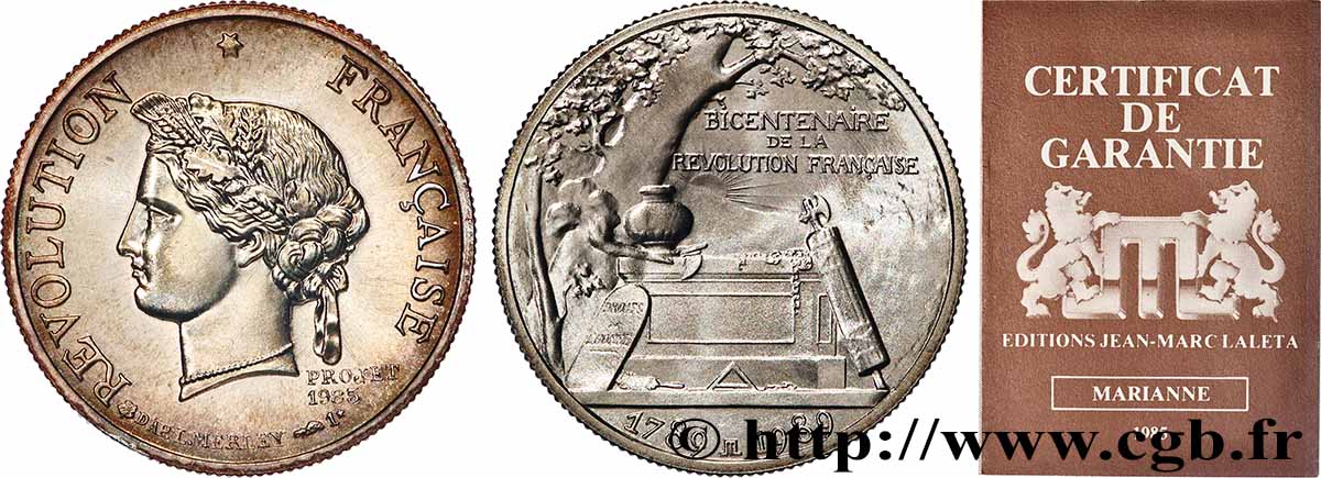 CINQUIÈME RÉPUBLIQUE Médaille, Bicentenaire de la Révolution Française SPL
