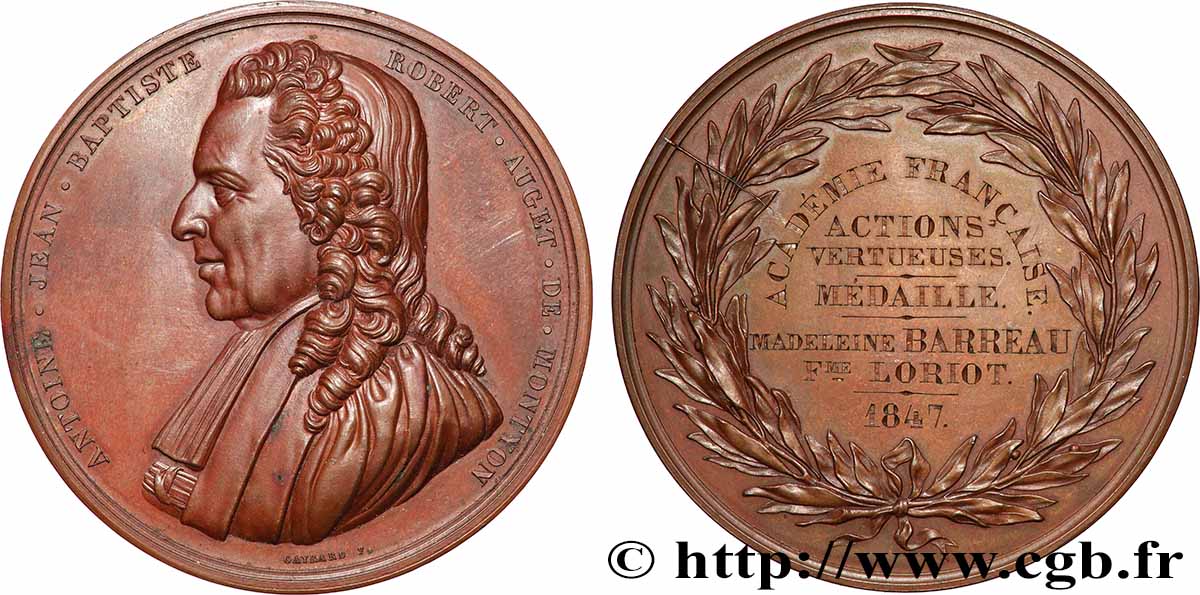 LOUIS-PHILIPPE I Médaille, Académie Française, Actions vertueuses AU