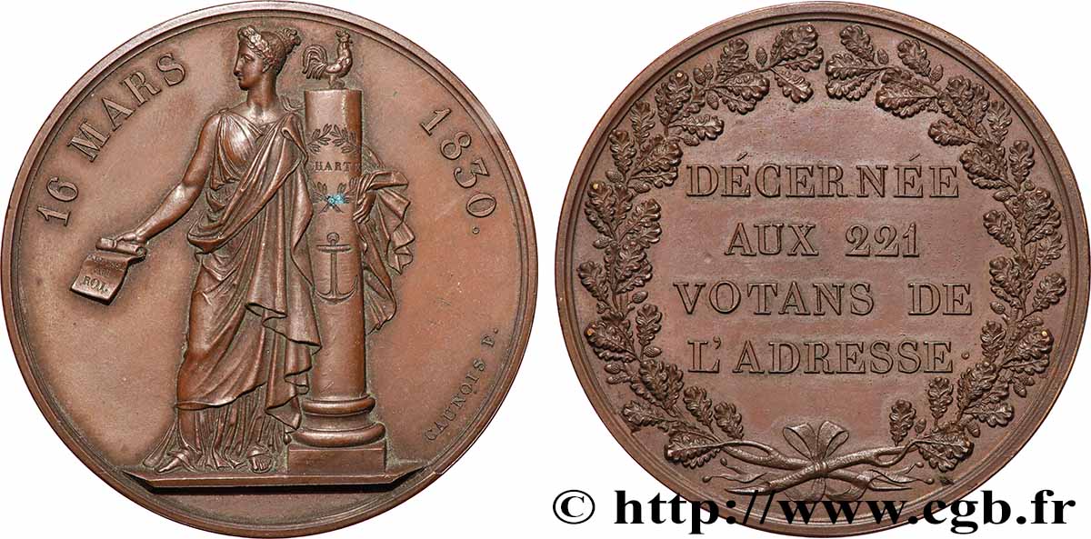 CHARLES X Médaille aux 221 votants de l’adresse TTB+/SUP