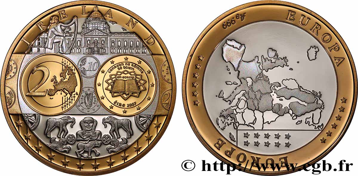 CINQUIÈME RÉPUBLIQUE Médaille, Europe, Irlande SUP+