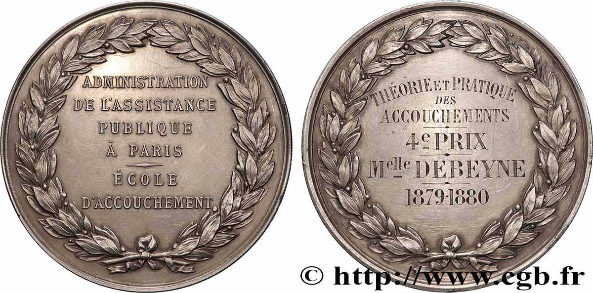 III REPUBLIC Médaille, Assistance Publique, École d’accouchement AU