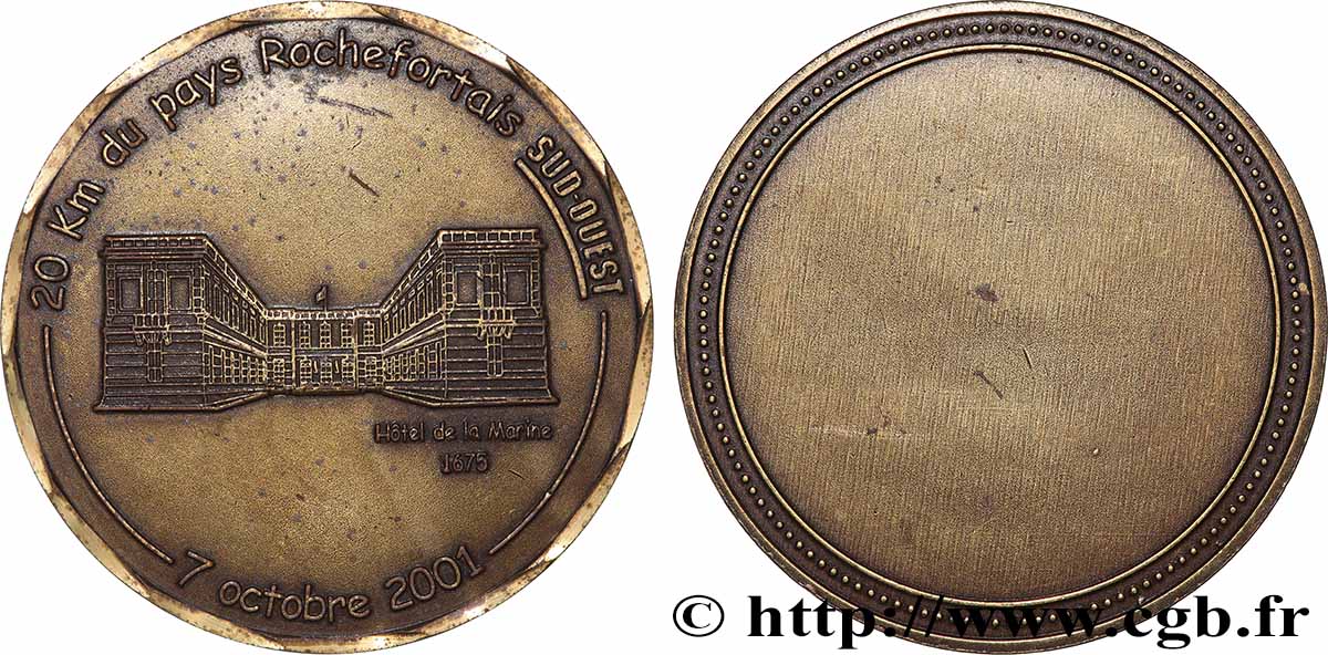 CINQUIÈME RÉPUBLIQUE Médaille, 20 km du pays rochefortais TTB+