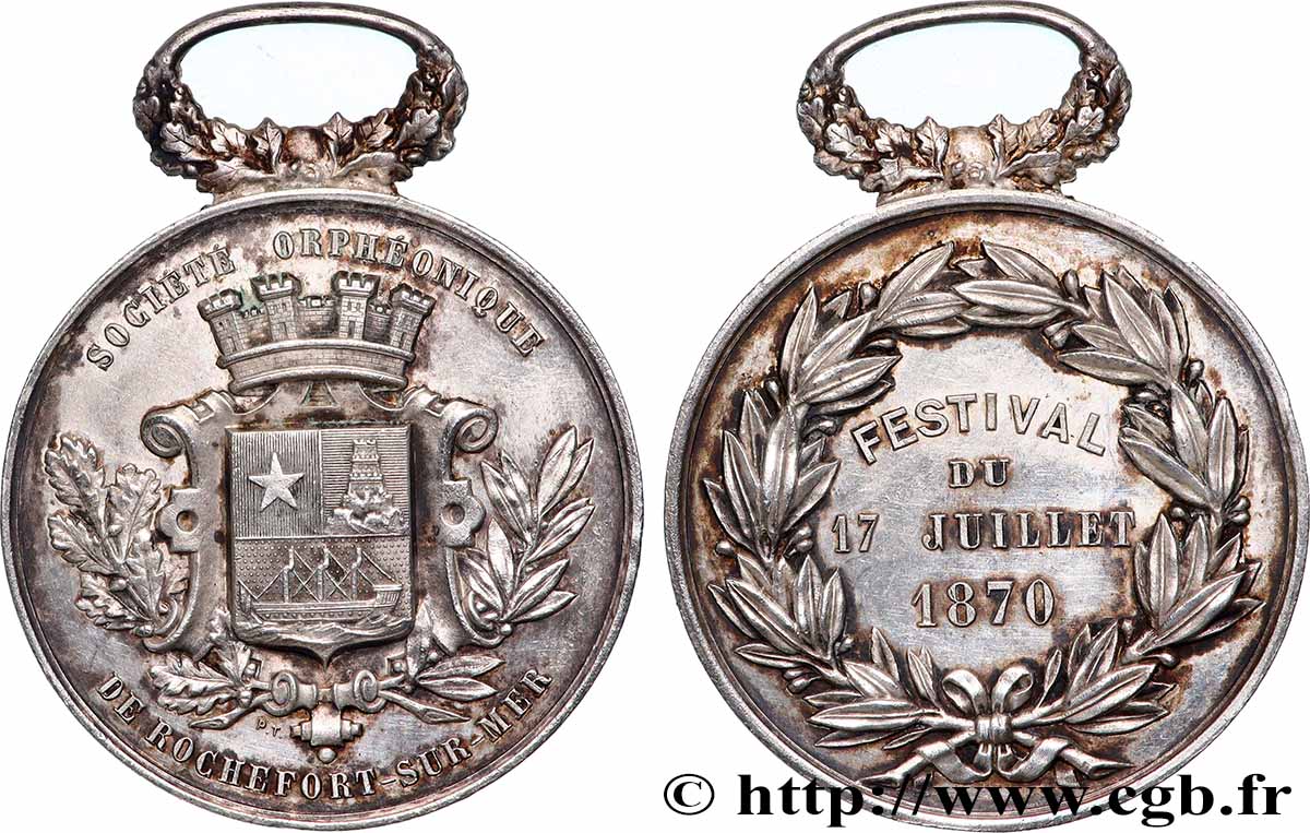 TROISIÈME RÉPUBLIQUE Médaille, Société orphéonique, Festival du 17 juillet TTB
