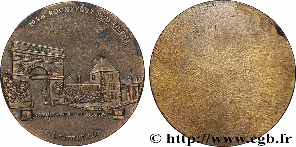 CINQUIÈME RÉPUBLIQUE Médaille, 20 km Rochefort Sud-Ouest TTB+