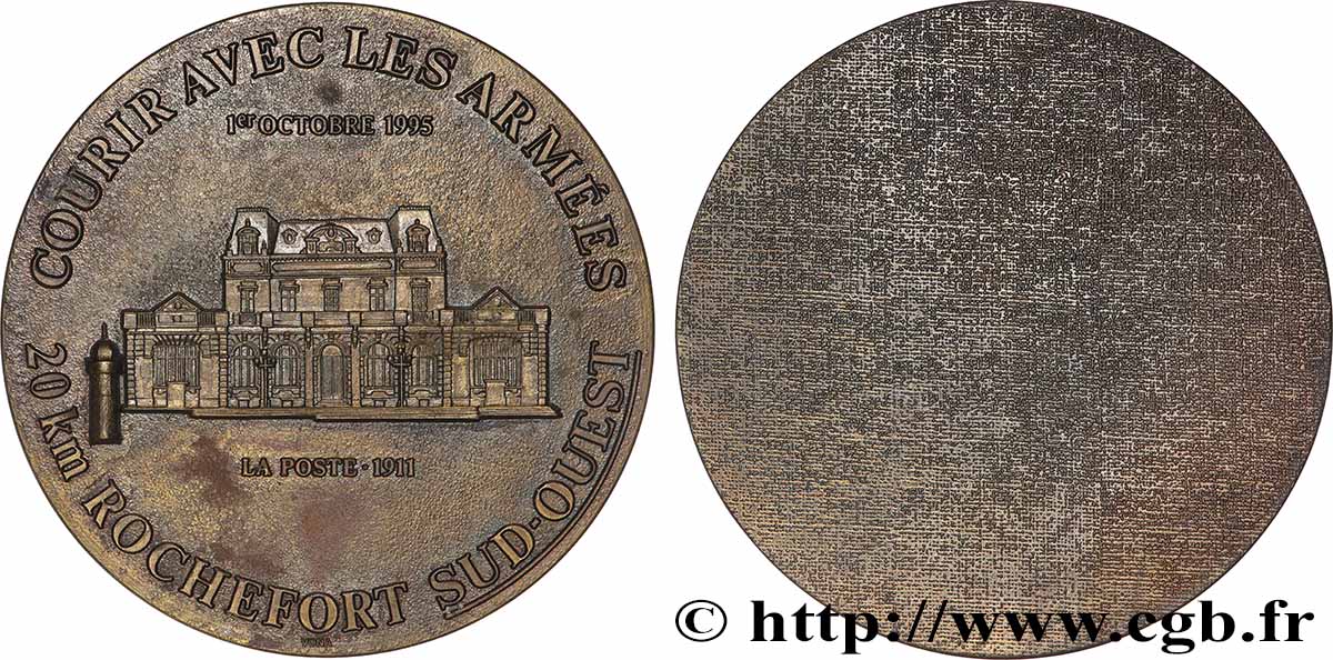 CINQUIÈME RÉPUBLIQUE Médaille, 20 km Rochefort Sud-Ouest TTB+
