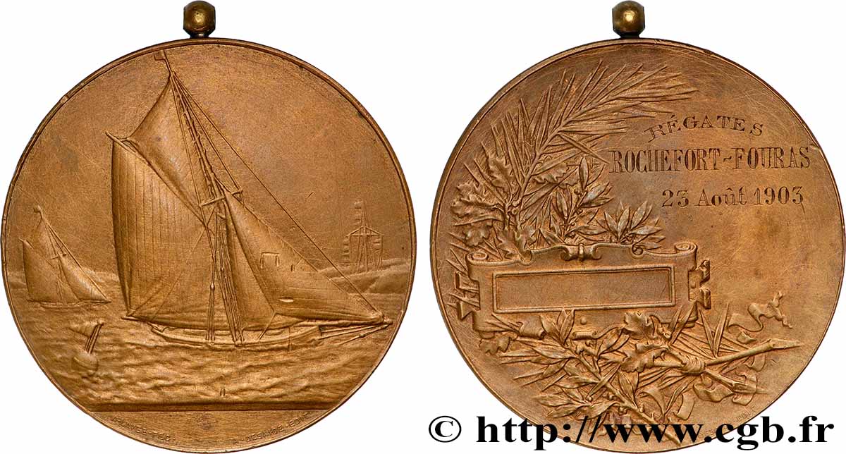TROISIÈME RÉPUBLIQUE Médaille, Régates TTB
