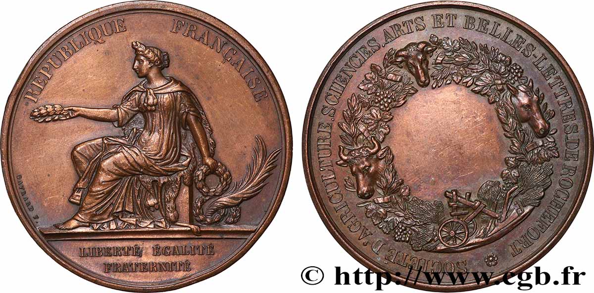 SECOND EMPIRE Médaille, Société d’agriculture, sciences, arts et belles-lettres TTB