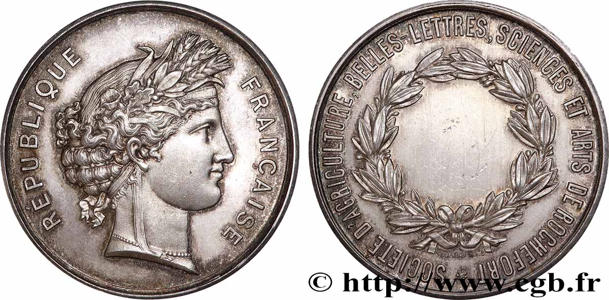 SOCIÉTÉS D&nbsp;AGRICULTURE, HORTICULTURE, PÊCHE ET CHASSE Médaille, Société d’agriculture, sciences, arts et belles-lettres SUP