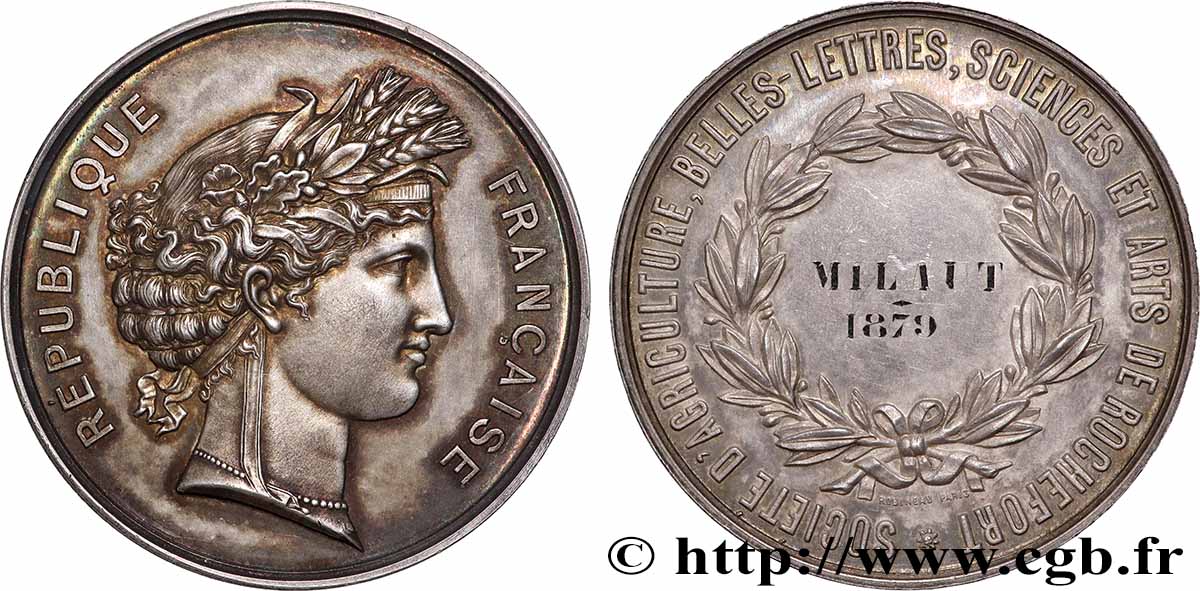 TROISIÈME RÉPUBLIQUE Médaille, Société d’agriculture, sciences, arts et belles-lettres SUP