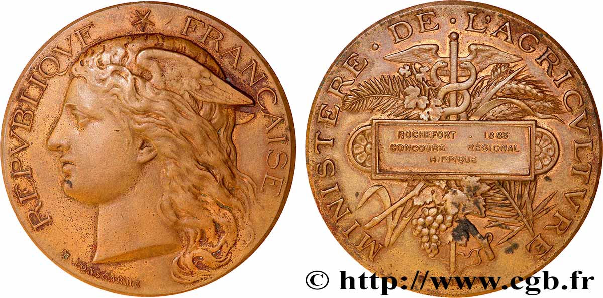 TROISIÈME RÉPUBLIQUE Médaille, Concours régional hippique TTB+
