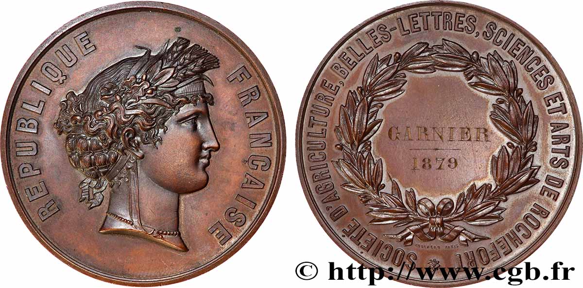 III REPUBLIC Médaille, Société d’agriculture, sciences, arts et belles-lettres MS