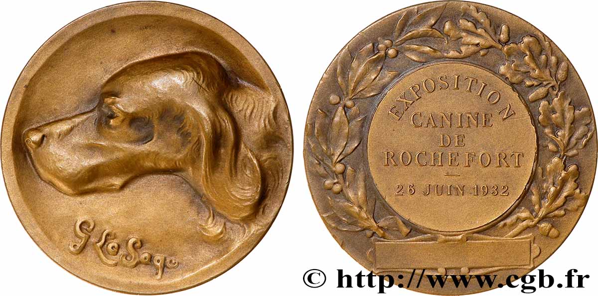 TROISIÈME RÉPUBLIQUE Médaille, Exposition canine SUP