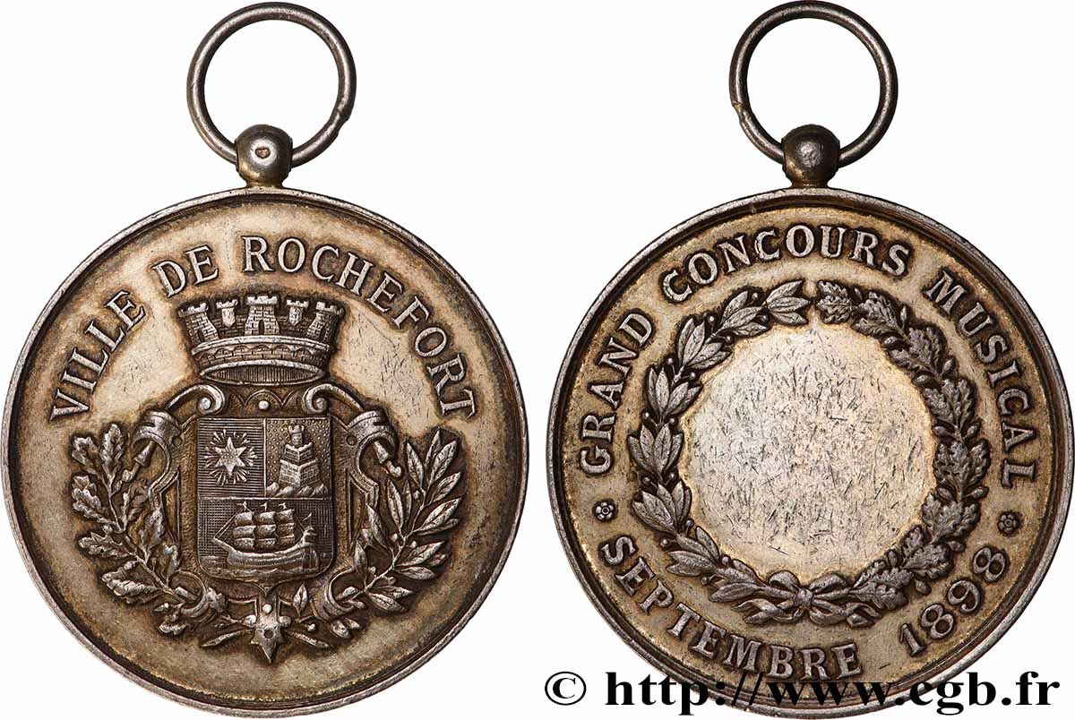 TROISIÈME RÉPUBLIQUE Médaille, Grand concours musical TTB+/TTB