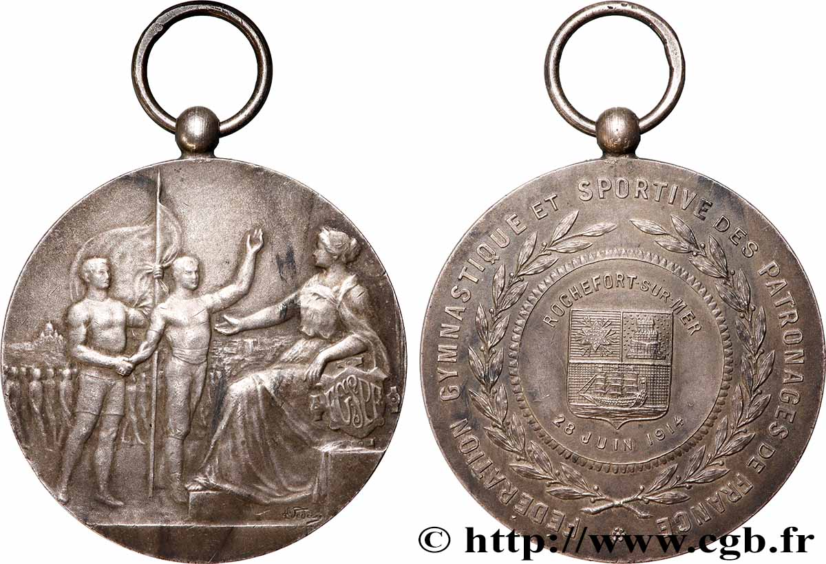 DRITTE FRANZOSISCHE REPUBLIK Médaille, Fédération gymnastique et sportive des patronages SS/fVZ