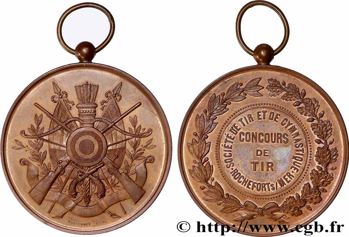 TROISIÈME RÉPUBLIQUE Médaille, Société de tir et de gymnastique SUP