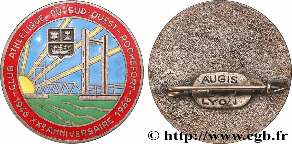 CINQUIÈME RÉPUBLIQUE Insigne, 20e anniversaire du club athlétique du Sud-Ouest TTB