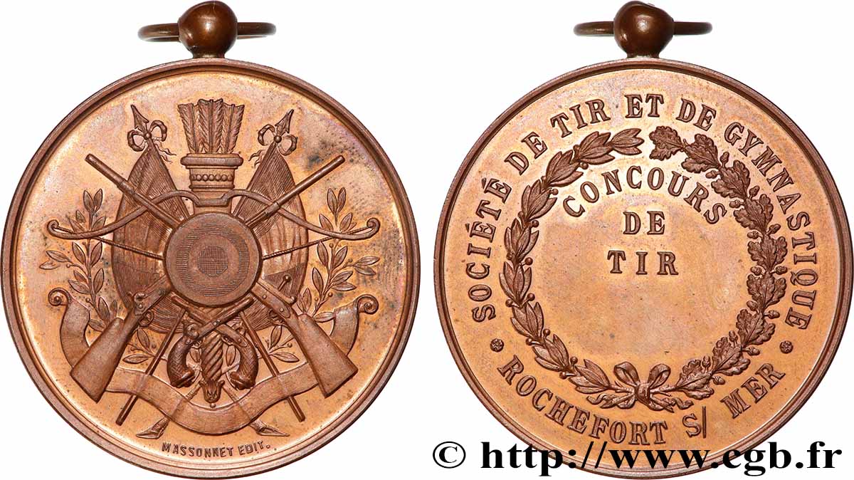 TROISIÈME RÉPUBLIQUE Médaille, Société de tir et de gymnastique SUP
