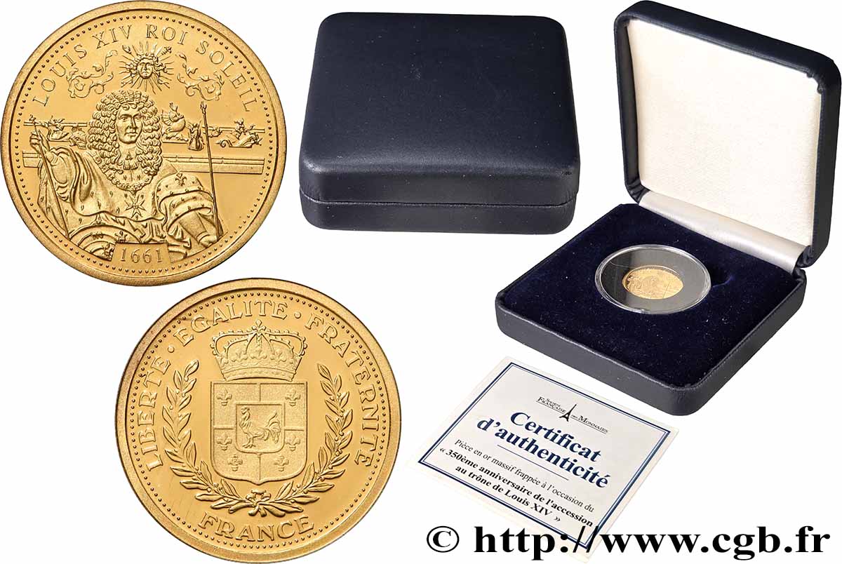 I NOSTRI GRANDI UOMINI Médaille, 350e anniversaire de l’accession au trône de Louis XIV BE