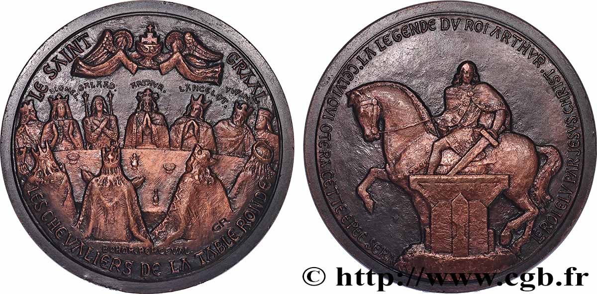 LITERATURE : WRITERS - POETS Médaille, Les chevaliers de la table ronde, n°65 AU