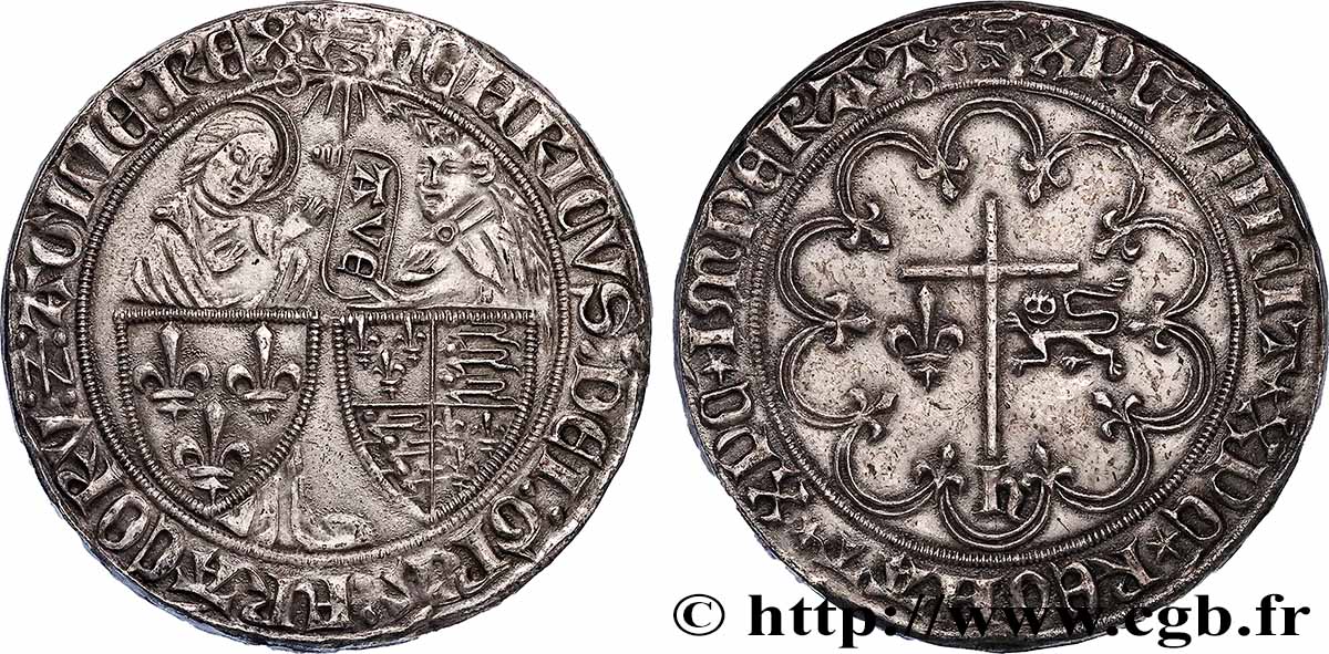 HENRY VI DE LANCASTRE - ROI DE FRANCE (1422-1453) - ROI D&nbsp;ANGLETERRE (1422-1461) et (1470-1471) Médaille, Salut d&nbsp;or, n°9 SUP