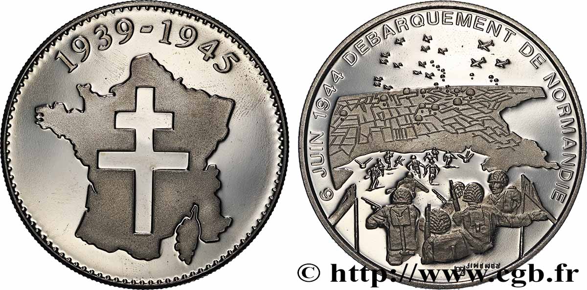 FUNFTE FRANZOSISCHE REPUBLIK Médaille, Commémoration débarquement de Normandie fVZ