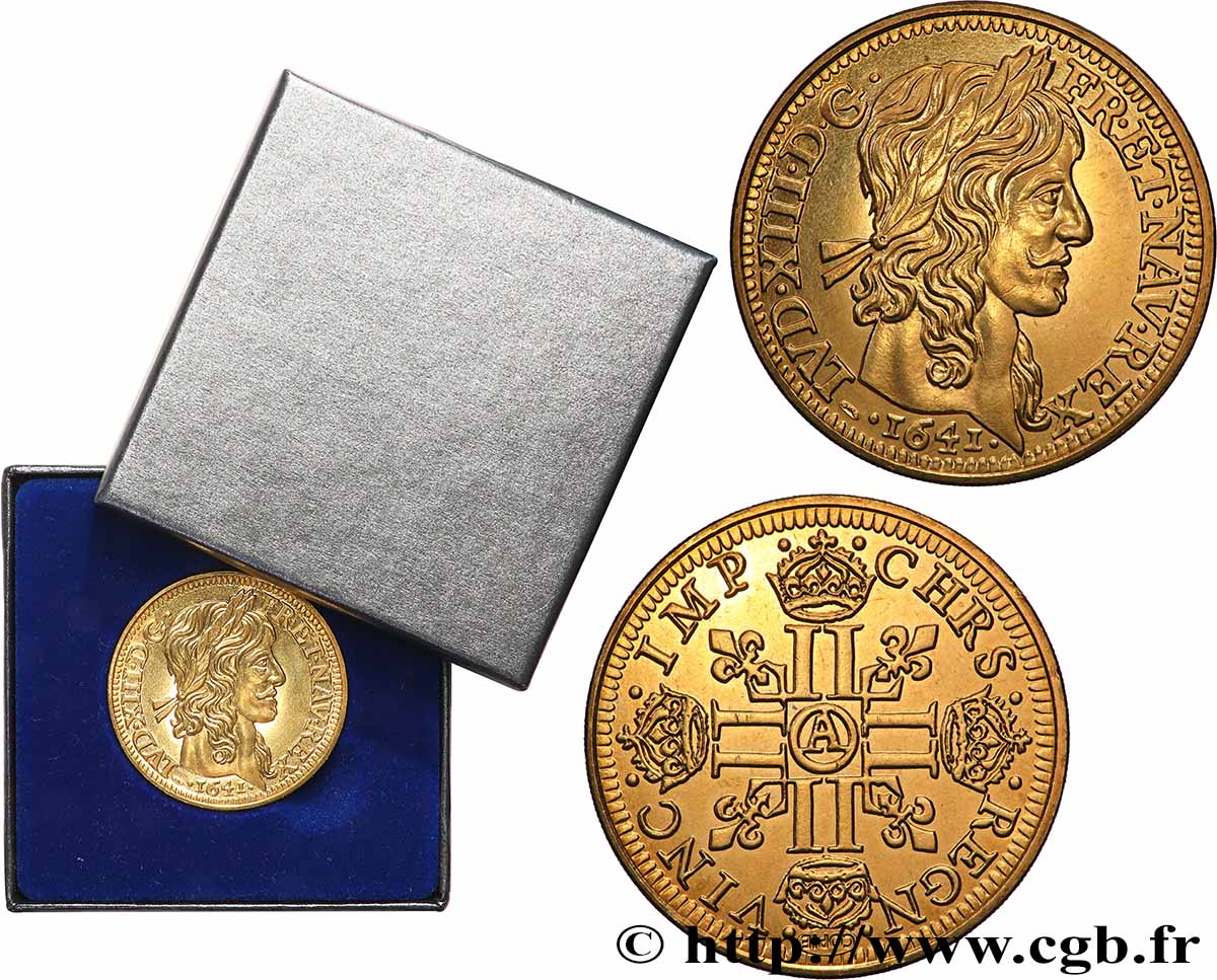 LOUIS XIII Médaille, Copie du Louis d&nbsp;or aux huit L (effigie de Jean Warin) MS
