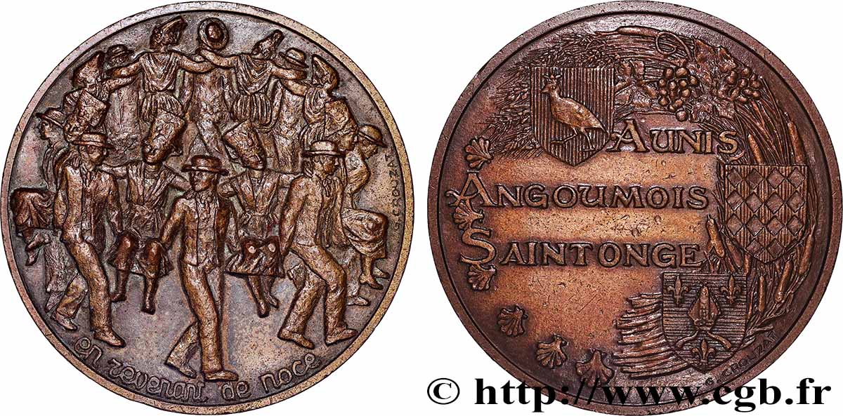 FUNFTE FRANZOSISCHE REPUBLIK Médaille, En revenant de noce (Aunis, Angoumois, Saintonge) fVZ