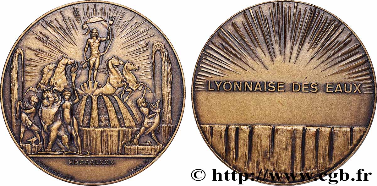 TERZA REPUBBLICA FRANCESE Médaille, Société lyonnaise des eaux SPL