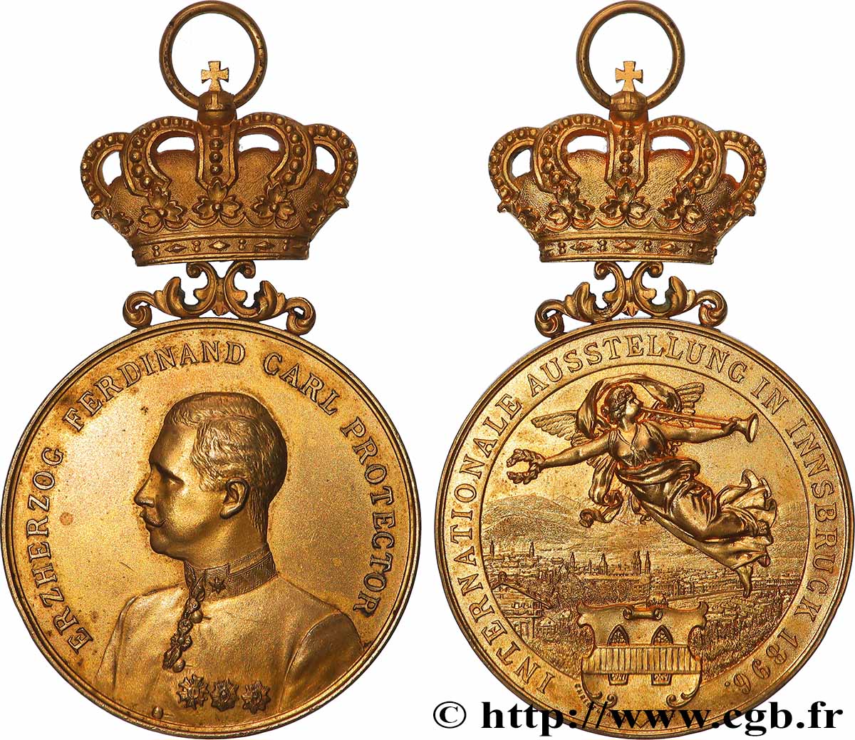 AUTRICHE - FRANÇOIS-JOSEPH Ier Médaille, Exposition internationale TTB+