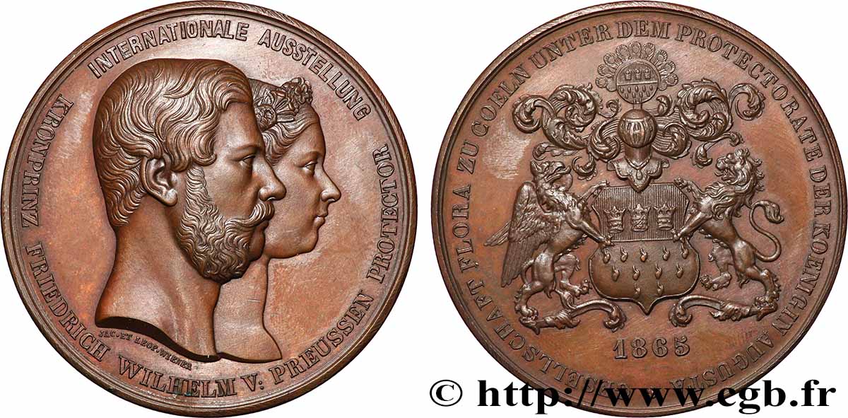 ALLEMAGNE - ROYAUME DE PRUSSE - GUILLAUME Ier Médaille, Exposition internationale, Prince héritier Frédéric-Guillaume de Prusse VZ