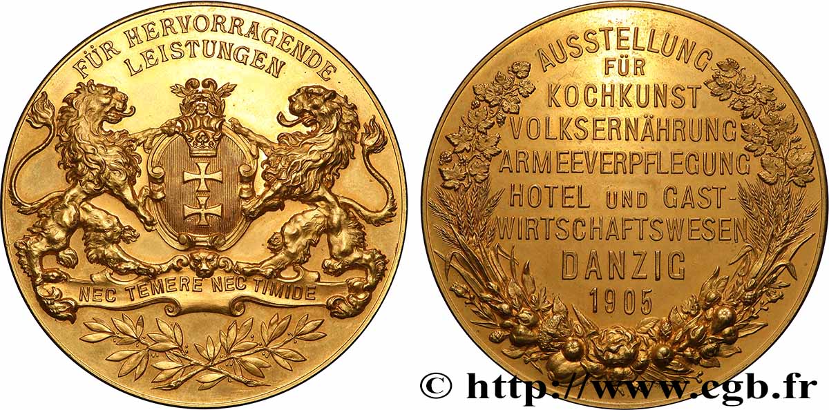 GERMANY - KINGDOM OF PRUSSIA - WILLIAM II Médaille, Exposition des arts culinaires et de la gastronomie AU