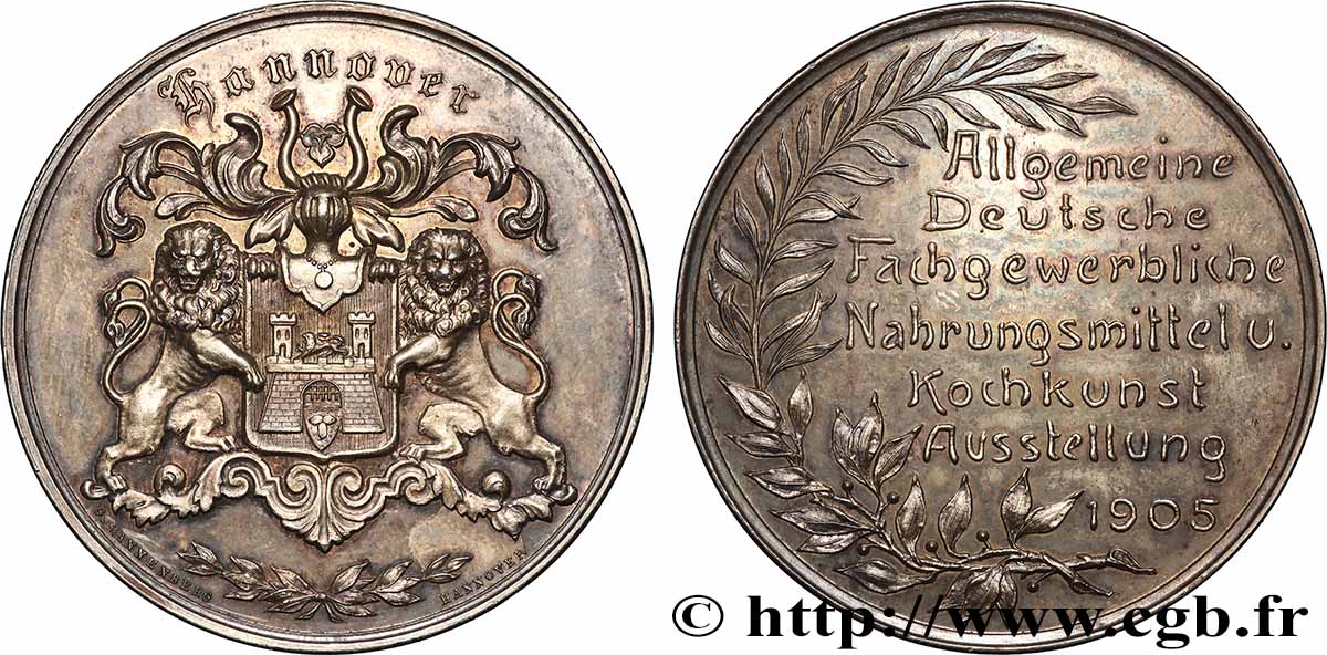 GERMANY - KINGDOM OF PRUSSIA - WILLIAM II Médaille, Exposition des arts culinaires et de la gastronomie AU