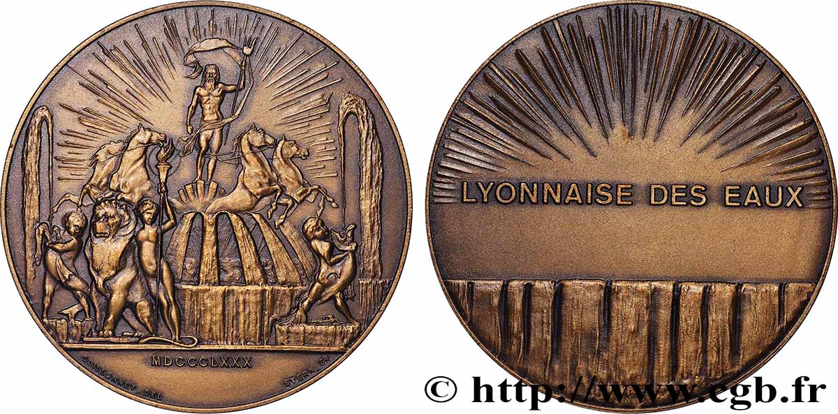 III REPUBLIC Médaille, Société lyonnaise des eaux AU