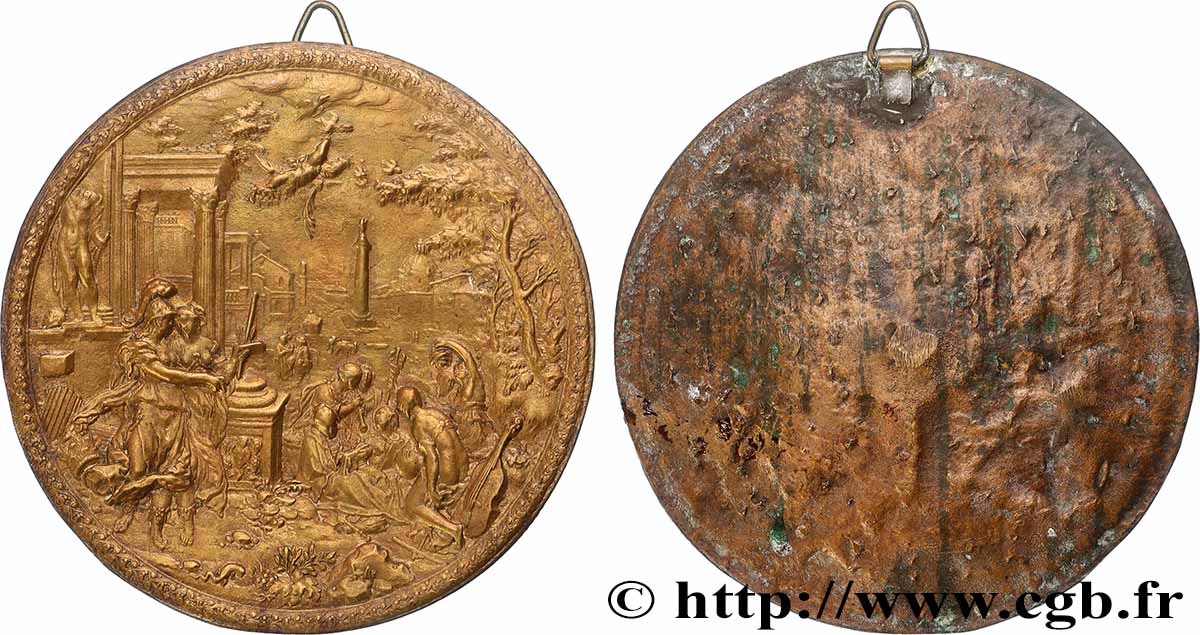 ART, PAINTING AND SCULPTURE Plaque, Scène à l’antique q.SPL