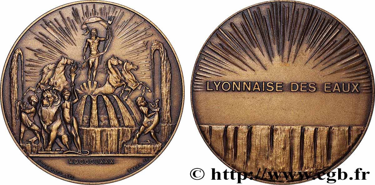 TERZA REPUBBLICA FRANCESE Médaille, Société lyonnaise des eaux SPL