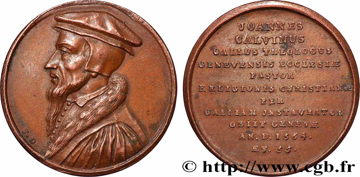 LES RÉFORMATEURS DE L&nbsp;ÉGLISE Médaille, Les réformateurs de l’église, Jean Calvin XF