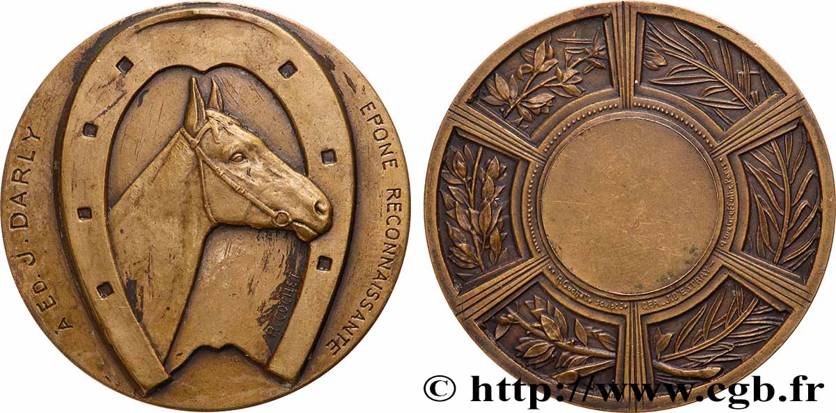 III REPUBLIC Médaille, Epone reconnaissante  XF