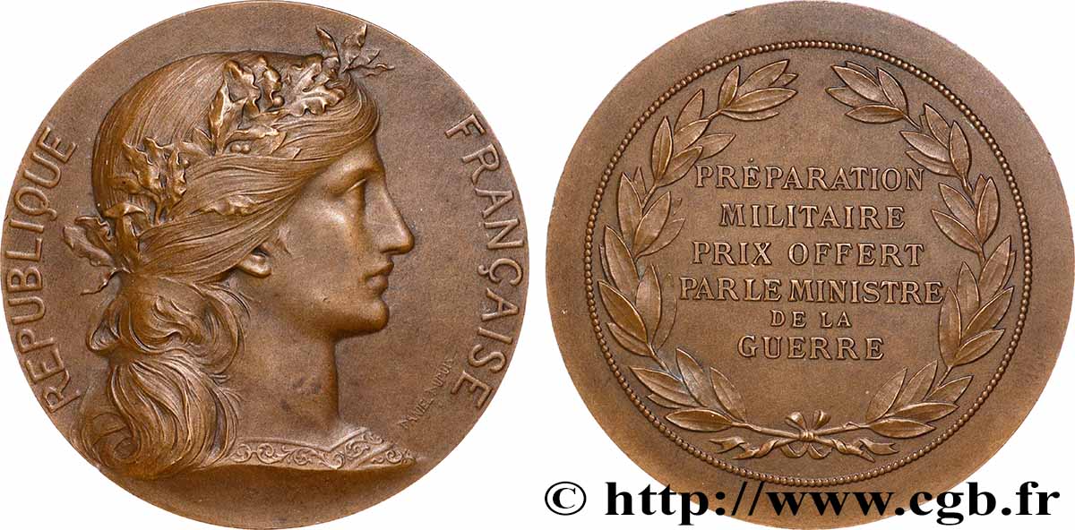 DRITTE FRANZOSISCHE REPUBLIK Médaille, Préparation militaire, prix offert VZ/fVZ