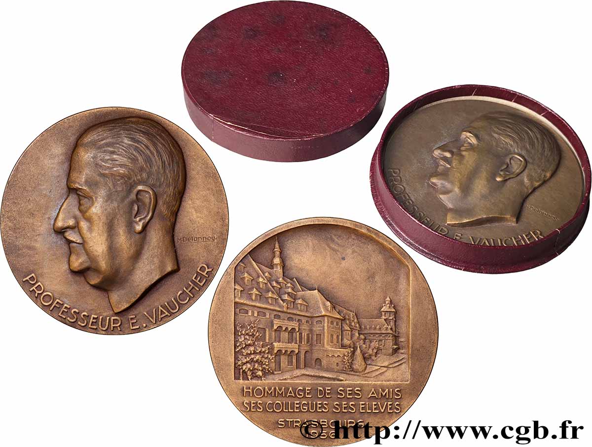 QUARTA REPUBBLICA FRANCESE Médaille, Hommage au professeur E. Vaucher SPL