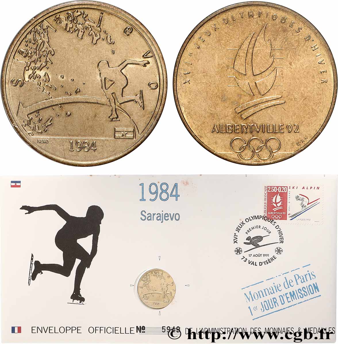 SPORTS Enveloppe “Timbre médaille” n°17 MS