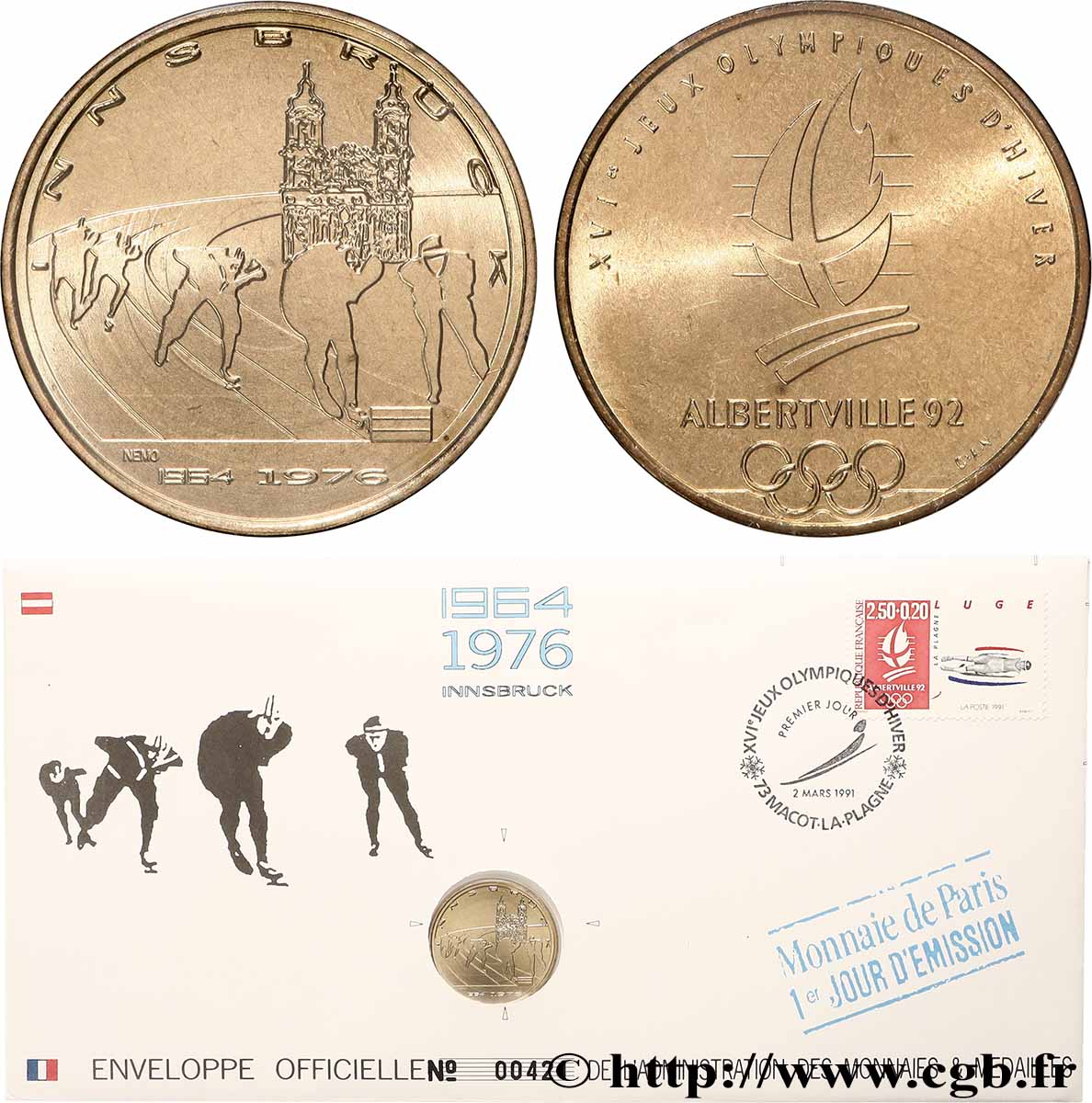 SPORTS Enveloppe “Timbre médaille” n°12 MS