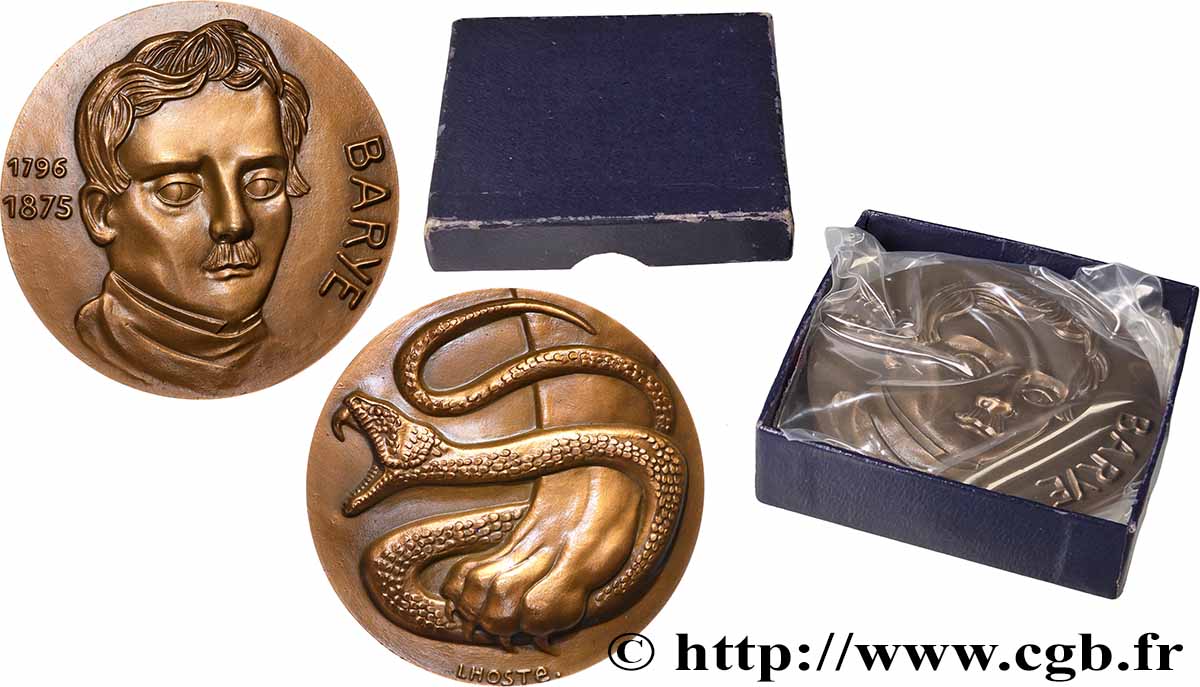 ARTISTES : GRAVEURS, PEINTRES, SCULPTEURS, DESSINATEURS Médaille, Centenaire de la mort d’Antoine-Louis Barye SUP