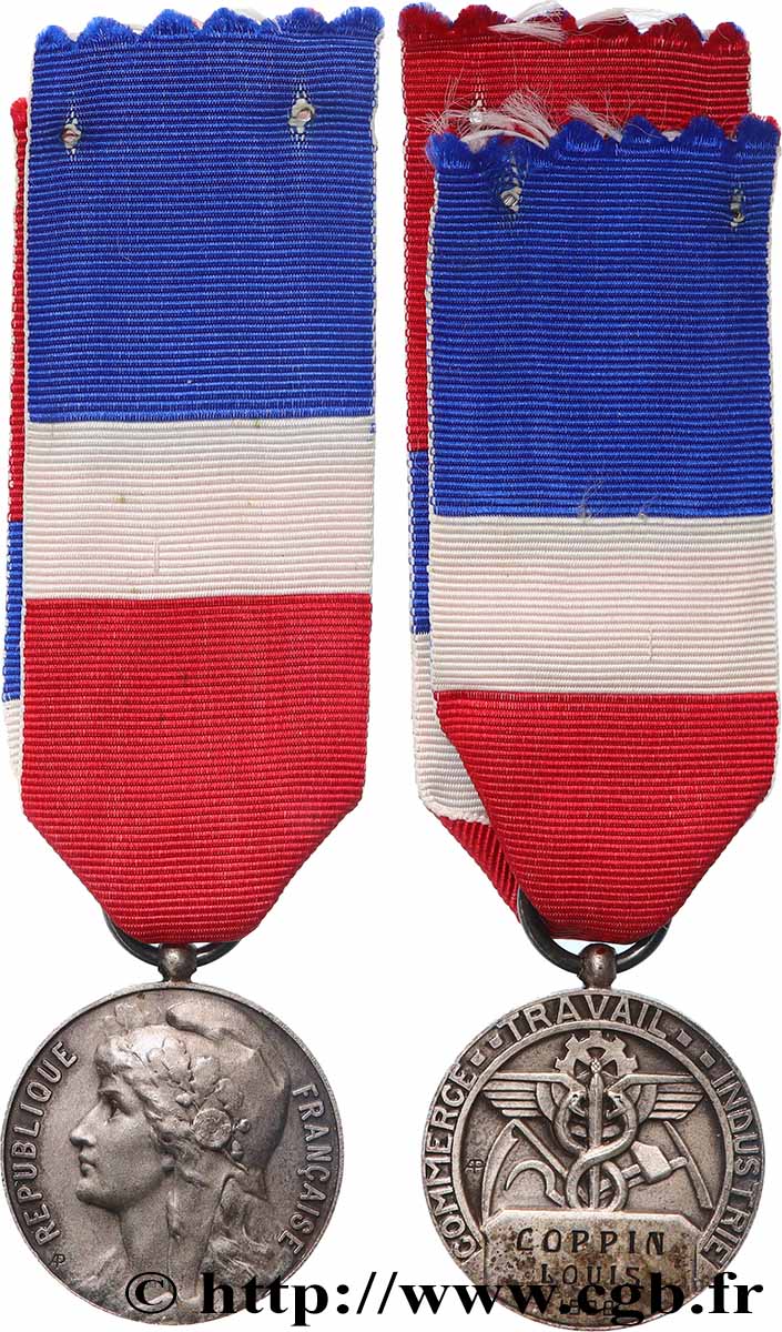FUNFTE FRANZOSISCHE REPUBLIK Médaille, Commerce, travail et industrie fVZ