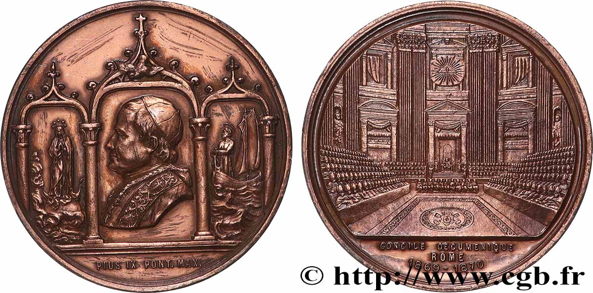 ITALIE - ÉTATS DU PAPE - PIE IX (Jean-Marie Mastai Ferretti) Médaille, XXe Concile oecuménique TTB