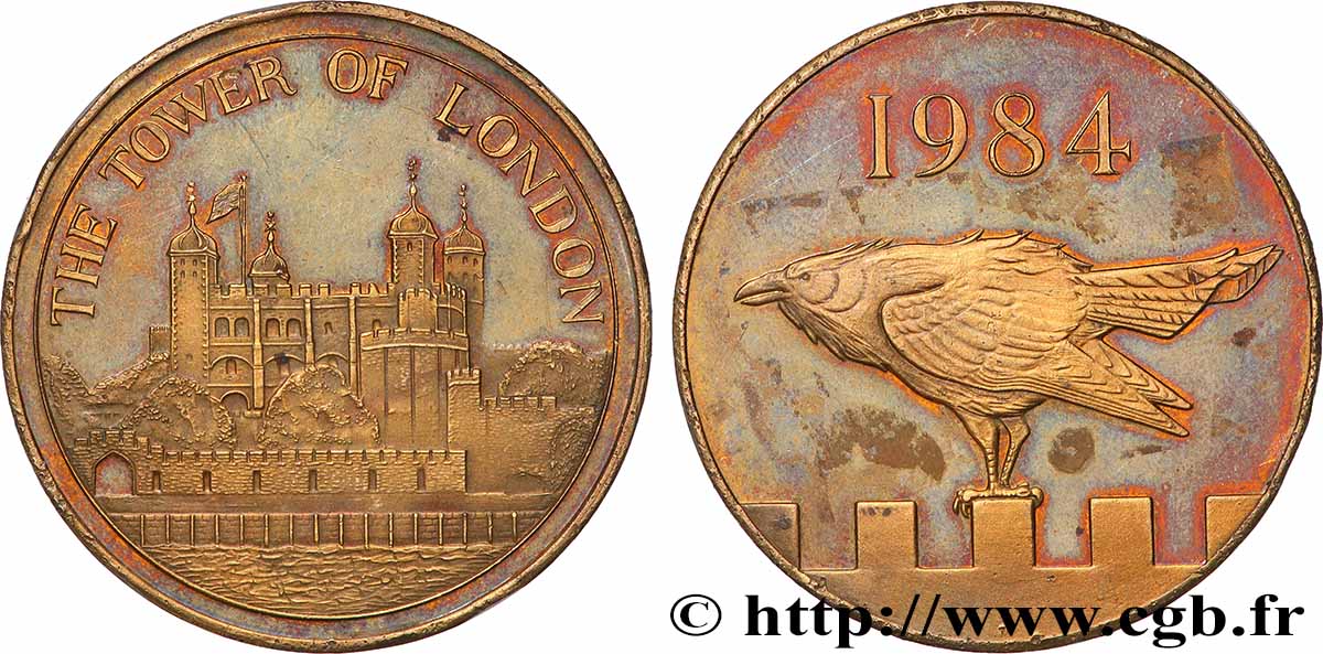 GRAN BRETAÑA - ISABEL II Médaille touristique, Tour de Londres MBC+