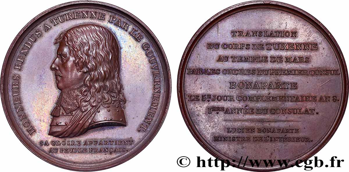 CONSULATE Médaille, Translation du corps de Turenne AU