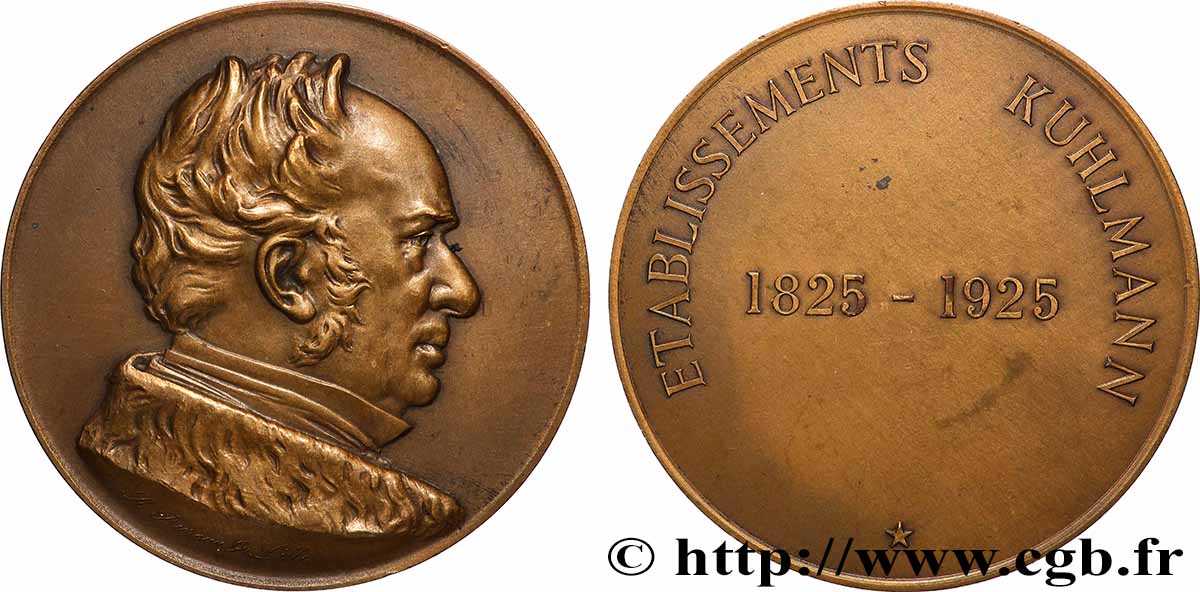 III REPUBLIC Médaille, Centenaire des Établissements Kuhlmann AU
