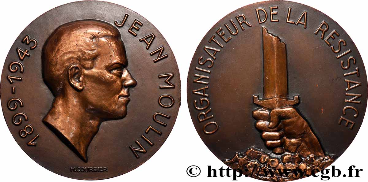QUINTA REPUBBLICA FRANCESE Médaille, Jean Moulin q.SPL/SPL