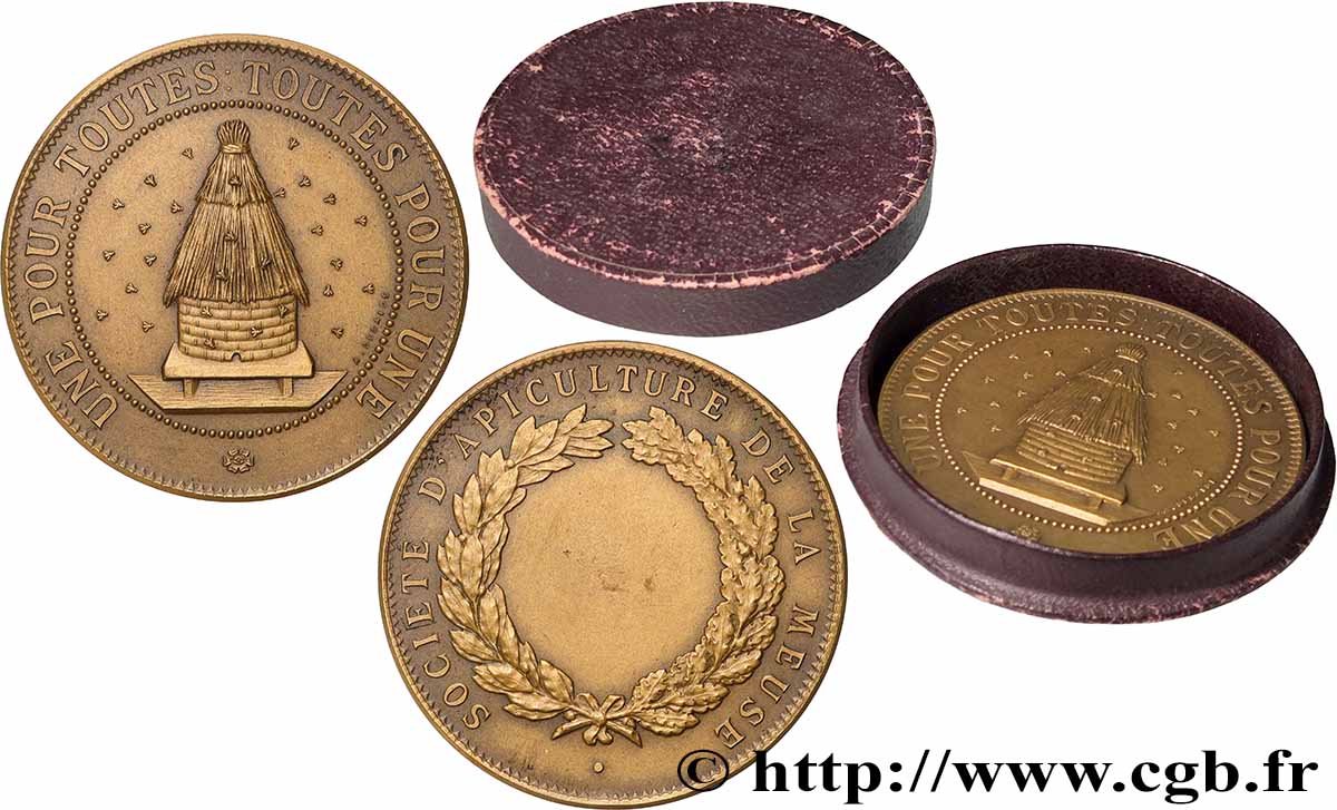 III REPUBLIC Médaille, Société d’apiculture de la Meuse AU